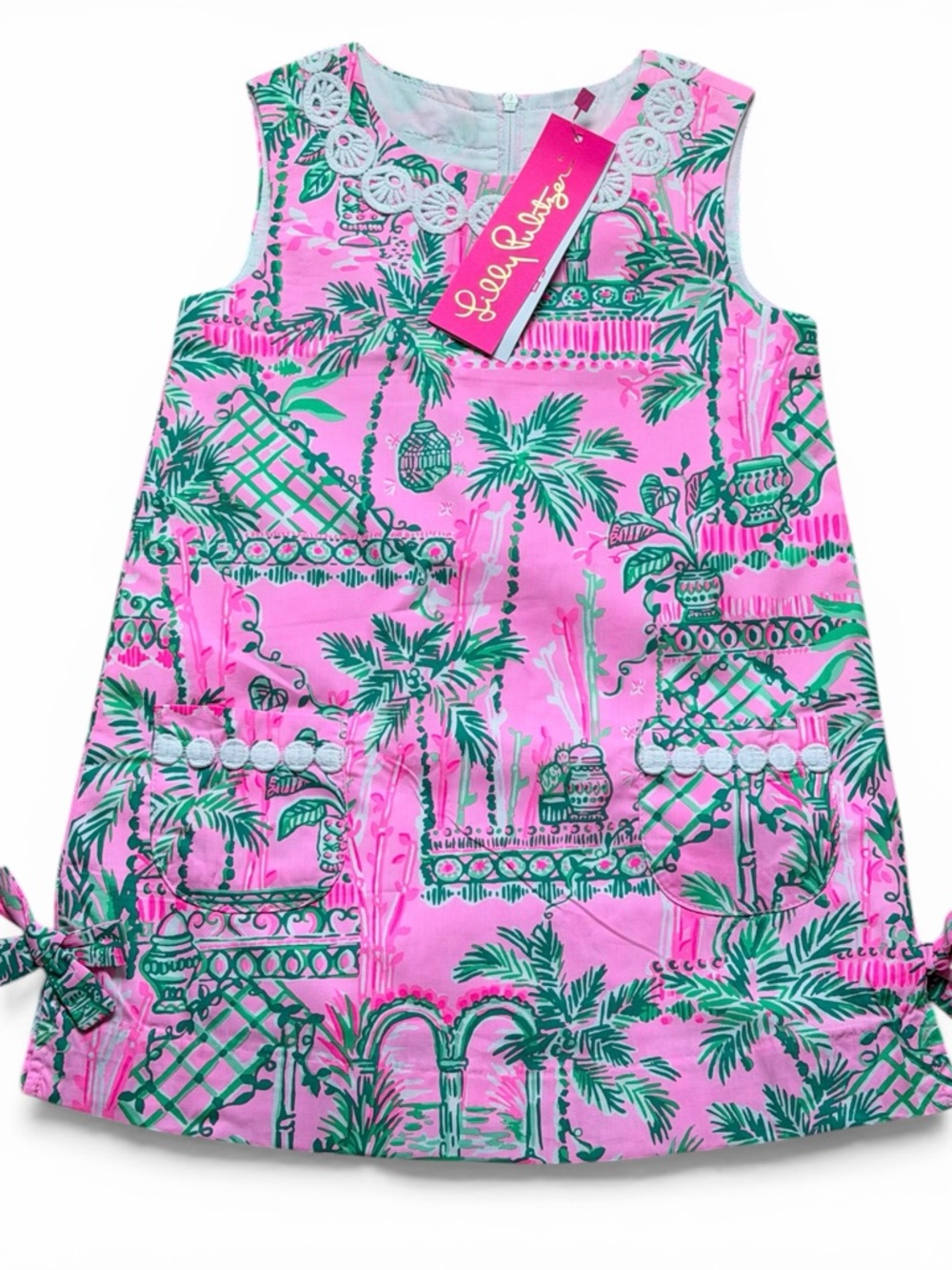 NWT Lilly Pulitzer Pink & Green Tropical Palm Shift Dress sz 3